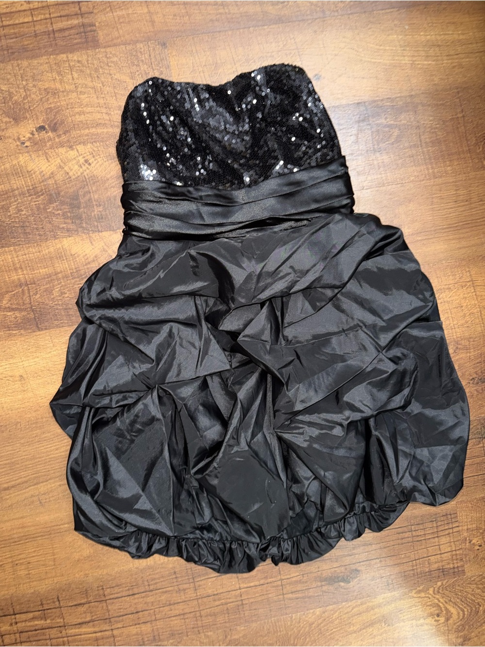 Trixxi Black Sequin Strapless Party Dress